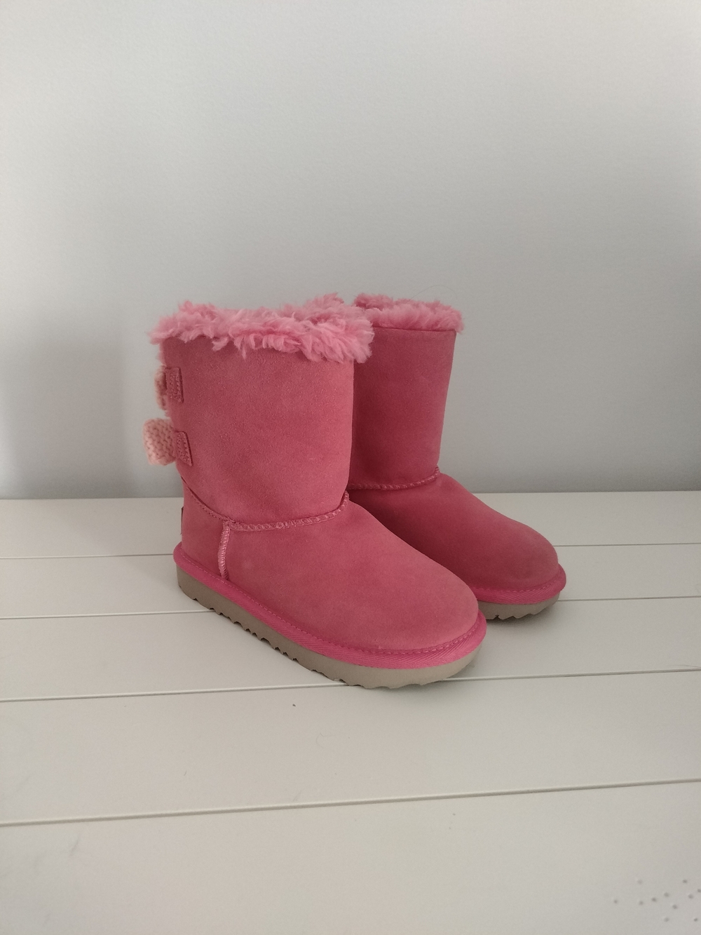 UGG Kids Pink Suede & Faux Shearling Boot